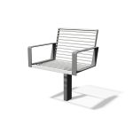 Fauteuil tout acier avec accoudoirs et 1 seul pied ALEXAIN