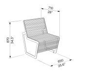 Fauteuil tout acier confort MEGÈVE plan
