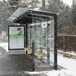 Grand Abribus avec bancs parois latérale et panneau publicitaire SEVRAN (5b)