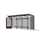 Grand Abribus avec bancs parois latérale et panneau publicitaire SEVRAN (6)