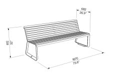 Banc alliage aluminium PAU