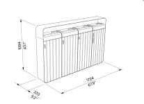 I20-4011 Corbeille tri bois 4x45L couvercle plan