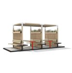 Jardinières suspendues et pergola double GORDES