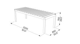 L2 Table bois 220cm SN105