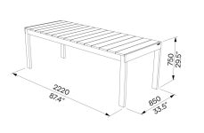 L2 Table bois 220cm SN115