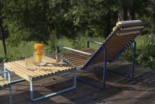 Large Repose-pieds bois outdoor PORRI