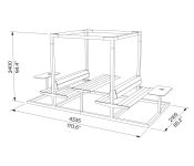 Pergola picnic en bois et toit végétal CAVAILLON (2)