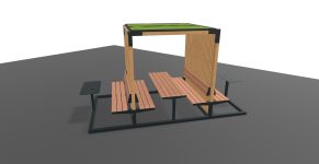 Pergola picnic en bois et toit végétal CAVAILLON (6)
