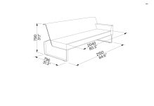 Sofa outdoor avec accoudoir gauche MURO