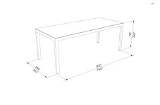 Table HPL grande taille outdoor 2m SAMPOLO