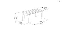 Table à manger outdoor bois massif FICAJA