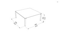 Table basse plateau HPL contre intempéries OCANA