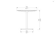 Table carrée bois acier 780mm FIGARI