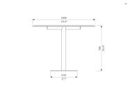 Table carrée bois acier extérieur TOMINO