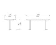 Table de pique-nique en bois lames verticale L1600mm LA BAULE spiter