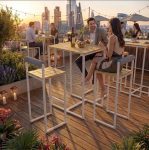 Table haute de bar en bois LEVIE