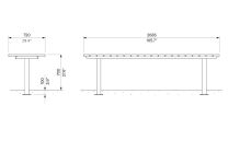 Table picnic longue en bois avec lames verticales L2700mm YZERNAY (6)