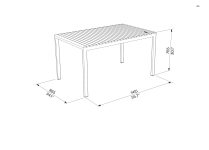 Table résistante bois outdoor L1400mm REZZA
