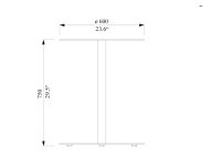 Table ronde jardin diamètre 600mm VICO