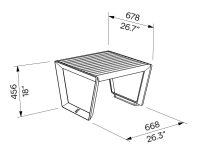 Tabouret bois et fonte d'aluminium RIOM plan