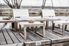 Tabouret bois et tissu pour terrasse BILIA