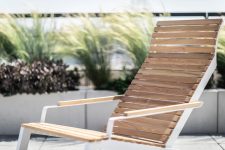 Transat relaxant en bois accoudoirs AJACCIO