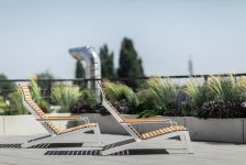 Transat relaxant en bois accoudoirs AJACCIO