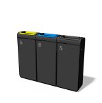 Tri sélectif 3 flux 45L tout acier PAU.-