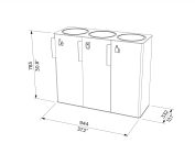 Tri sélectif acier 3 flux sans couvercle LIAUSSON (3)
