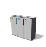 Tri sélectif acier 3 flux sans couvercle LIAUSSON