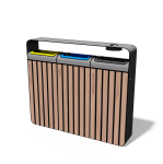 Tri sélectif bois triple flux de 45L avec cendrier AGNOS