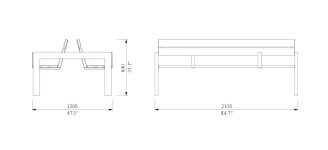 U1-450 banc double plan 2150mm