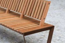 banc avec dossier en bois MABLY .